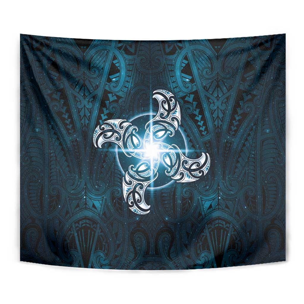 New Zealand Matariki Waita Tapestry Maori Moko Dark Blue Galaxy