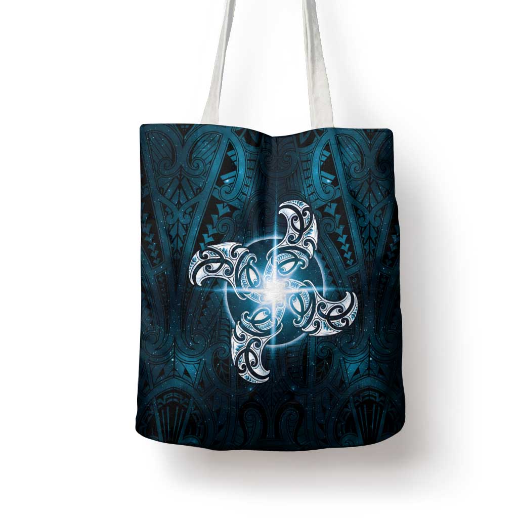 New Zealand Matariki Waita Tote Bag Maori Moko Dark Blue Galaxy