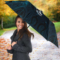 New Zealand Matariki Waita Umbrella Maori Moko Dark Blue Galaxy