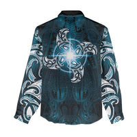 New Zealand Matariki Waita Women Casual Shirt Maori Moko Dark Blue Galaxy LT05 - Polynesian Pride