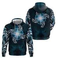 New Zealand Matariki Waita Zip Hoodie Maori Moko Dark Blue Galaxy