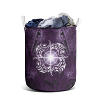 New Zealand Matariki Waipunarangi Laundry Basket Maori Moko Purple Galaxy LT05 - Polynesian Pride
