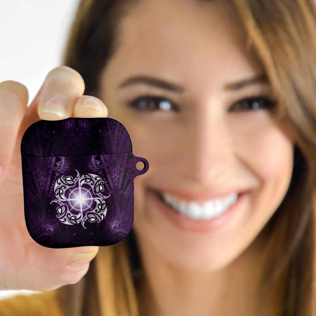 New Zealand Matariki Waipunarangi AirPods Case Maori Moko Purple Galaxy LT05 - Polynesian Pride