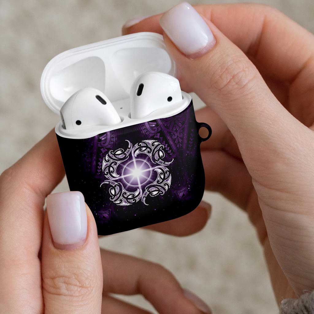 New Zealand Matariki Waipunarangi AirPods Case Maori Moko Purple Galaxy LT05 - Polynesian Pride