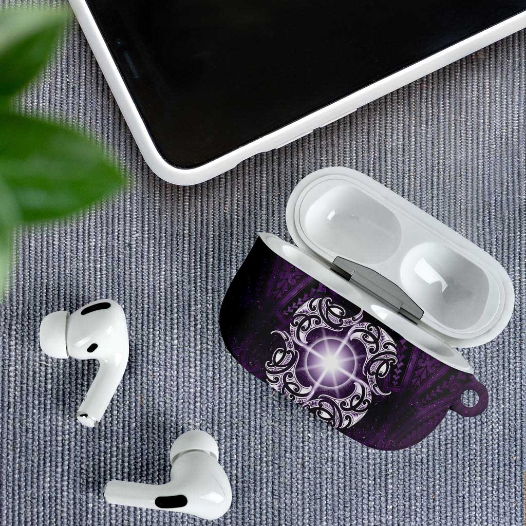New Zealand Matariki Waipunarangi AirPods Case Maori Moko Purple Galaxy LT05 - Polynesian Pride