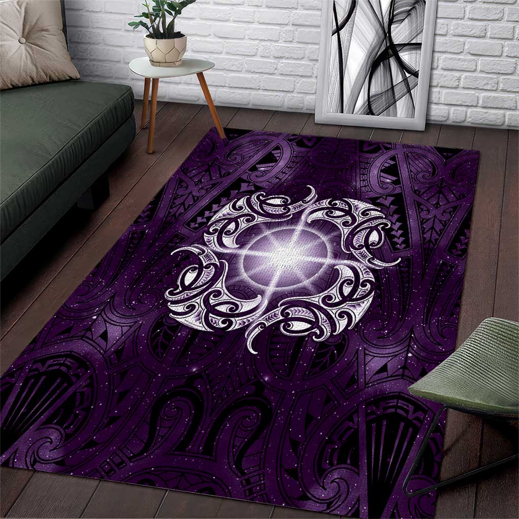 New Zealand Matariki Waipunarangi Area Rug Maori Moko Purple Galaxy LT05 Purple - Polynesian Pride