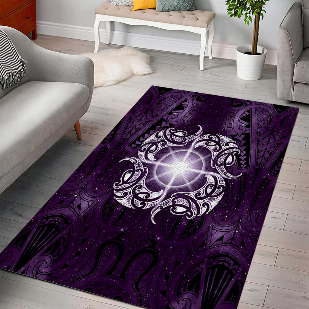 New Zealand Matariki Waipunarangi Area Rug Maori Moko Purple Galaxy LT05 - Polynesian Pride