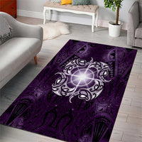 New Zealand Matariki Waipunarangi Area Rug Maori Moko Purple Galaxy LT05 - Polynesian Pride