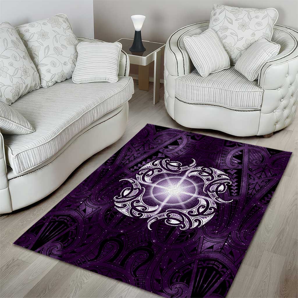 New Zealand Matariki Waipunarangi Area Rug Maori Moko Purple Galaxy LT05 - Polynesian Pride