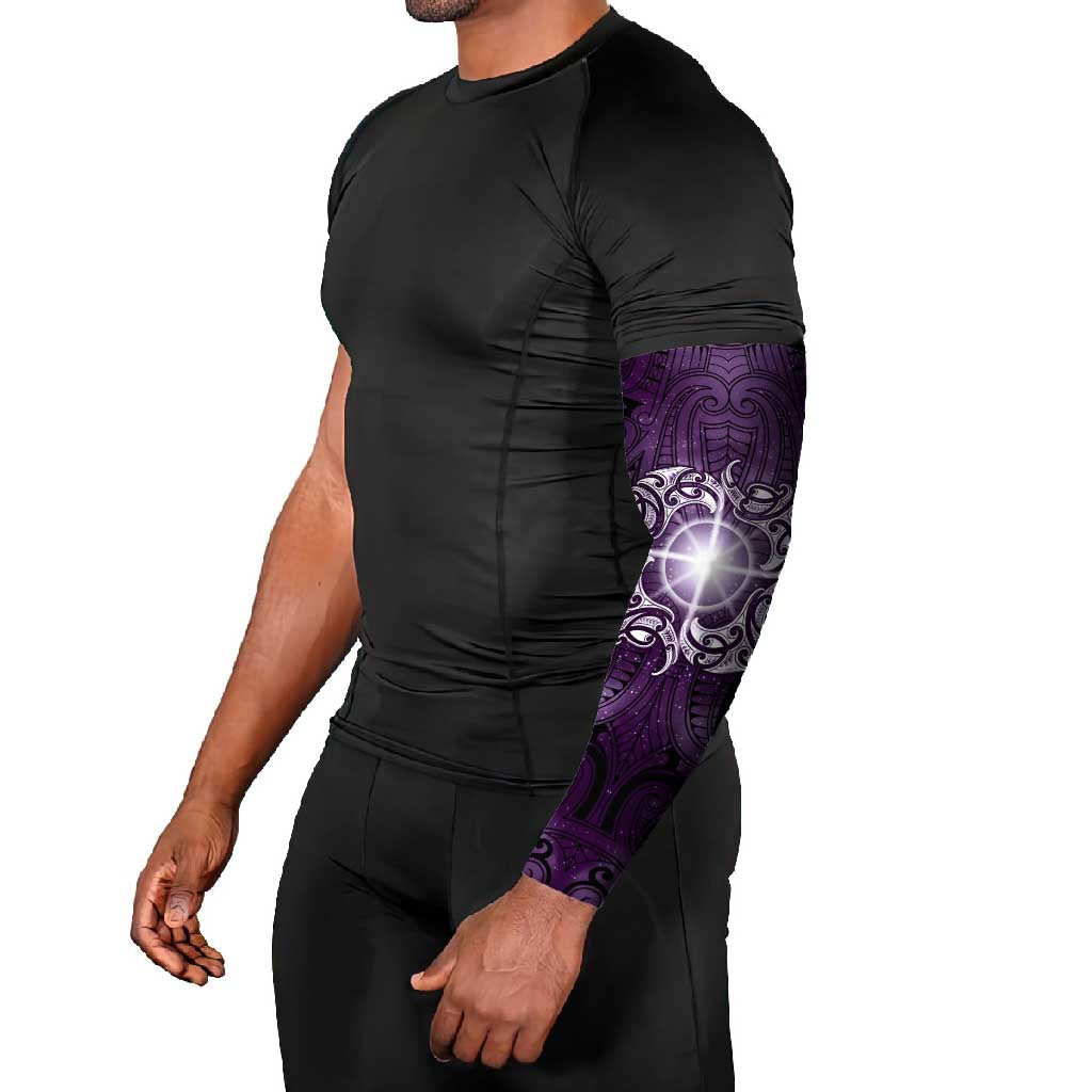 New Zealand Matariki Waipunarangi Arm Sleeves Maori Moko Purple Galaxy LT05 - Polynesian Pride
