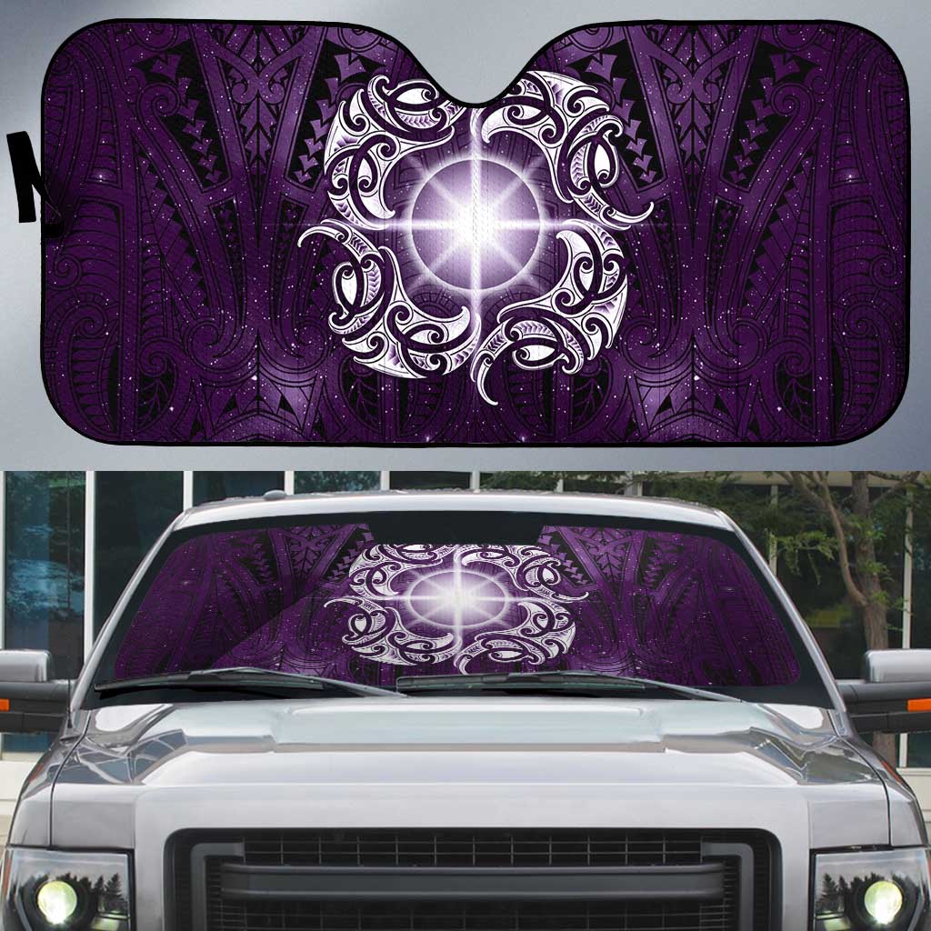 New Zealand Matariki Waipunarangi Auto Sun Shade Maori Moko Purple Galaxy