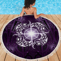 New Zealand Matariki Waipunarangi Beach Blanket Maori Moko Purple Galaxy LT05 - Polynesian Pride