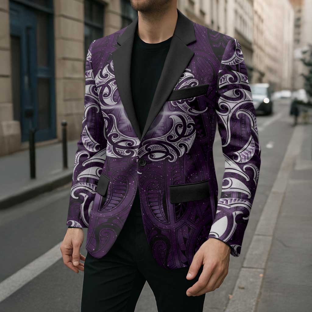 New Zealand Matariki Waipunarangi Blazer Maori Moko Purple Galaxy LT05 - Polynesian Pride