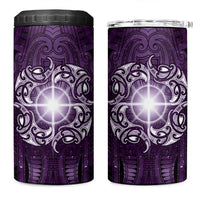 New Zealand Matariki Waipunarangi 4 in 1 Can Cooler Tumbler Maori Moko Purple Galaxy LT05 One Size: 16 oz Purple - Polynesian Pride