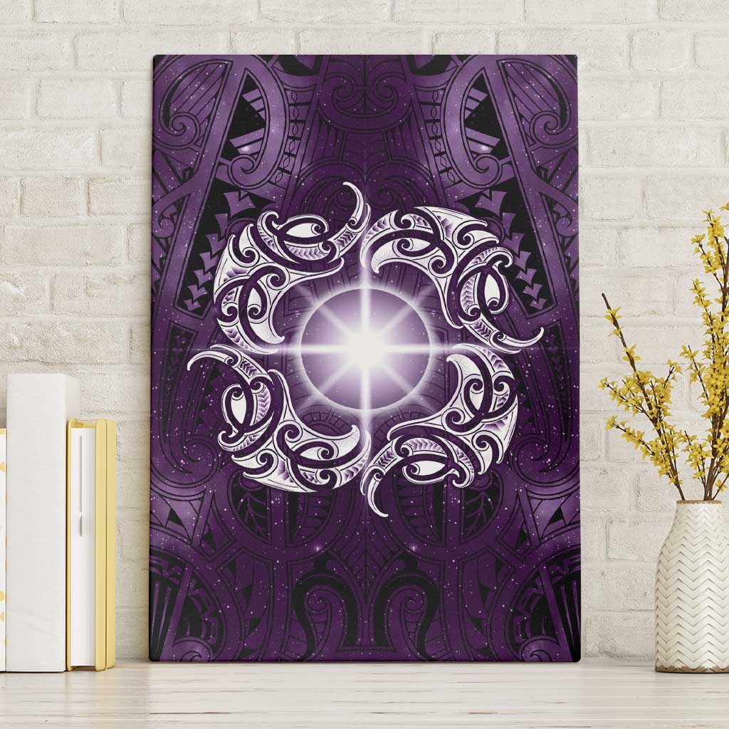New Zealand Matariki Waipunarangi Canvas Wall Art Maori Moko Purple Galaxy LT05 Without Frame Purple - Polynesian Pride