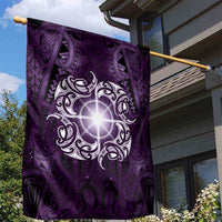 New Zealand Matariki Waipunarangi Garden Flag Maori Moko Purple Galaxy LT05 - Polynesian Pride
