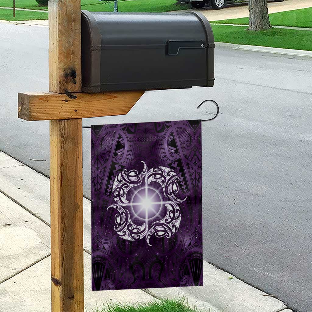 New Zealand Matariki Waipunarangi Garden Flag Maori Moko Purple Galaxy LT05 - Polynesian Pride