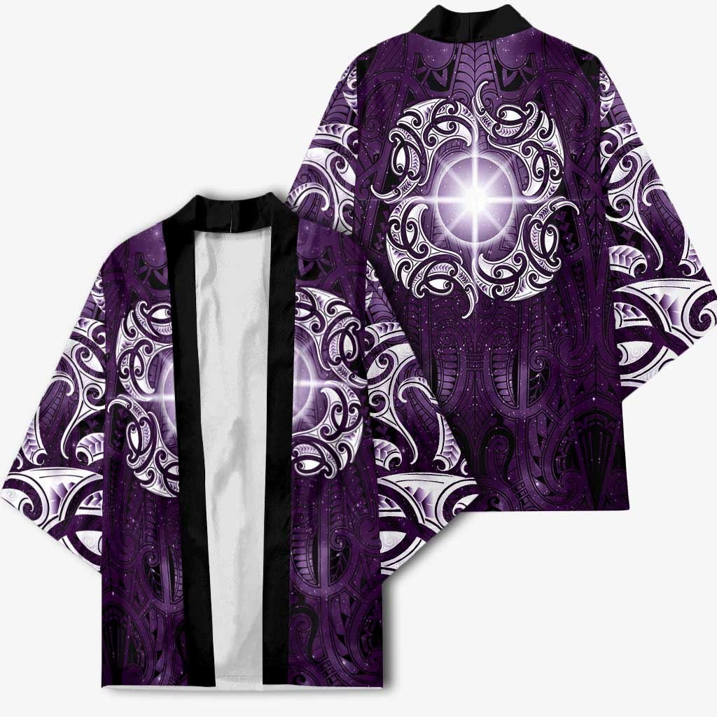 New Zealand Matariki Waipunarangi Kimono Maori Moko Purple Galaxy LT05 - Polynesian Pride