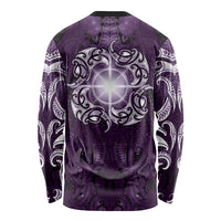New Zealand Matariki Waipunarangi Long Sleeve Shirt Maori Moko Purple Galaxy LT05 - Polynesian Pride