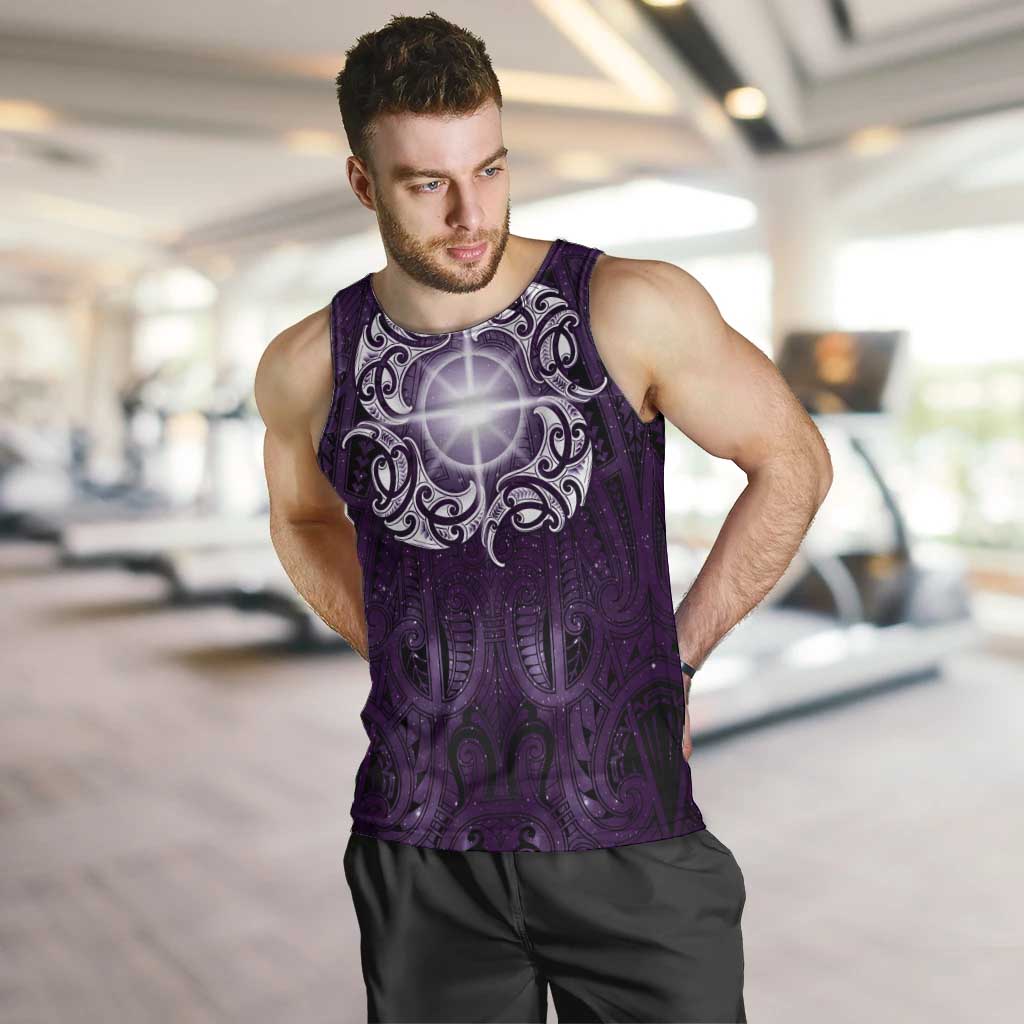 New Zealand Matariki Waipunarangi Men Tank Top Maori Moko Purple Galaxy LT05 Purple - Polynesian Pride
