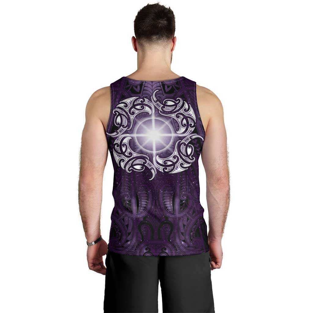 New Zealand Matariki Waipunarangi Men Tank Top Maori Moko Purple Galaxy LT05 - Polynesian Pride