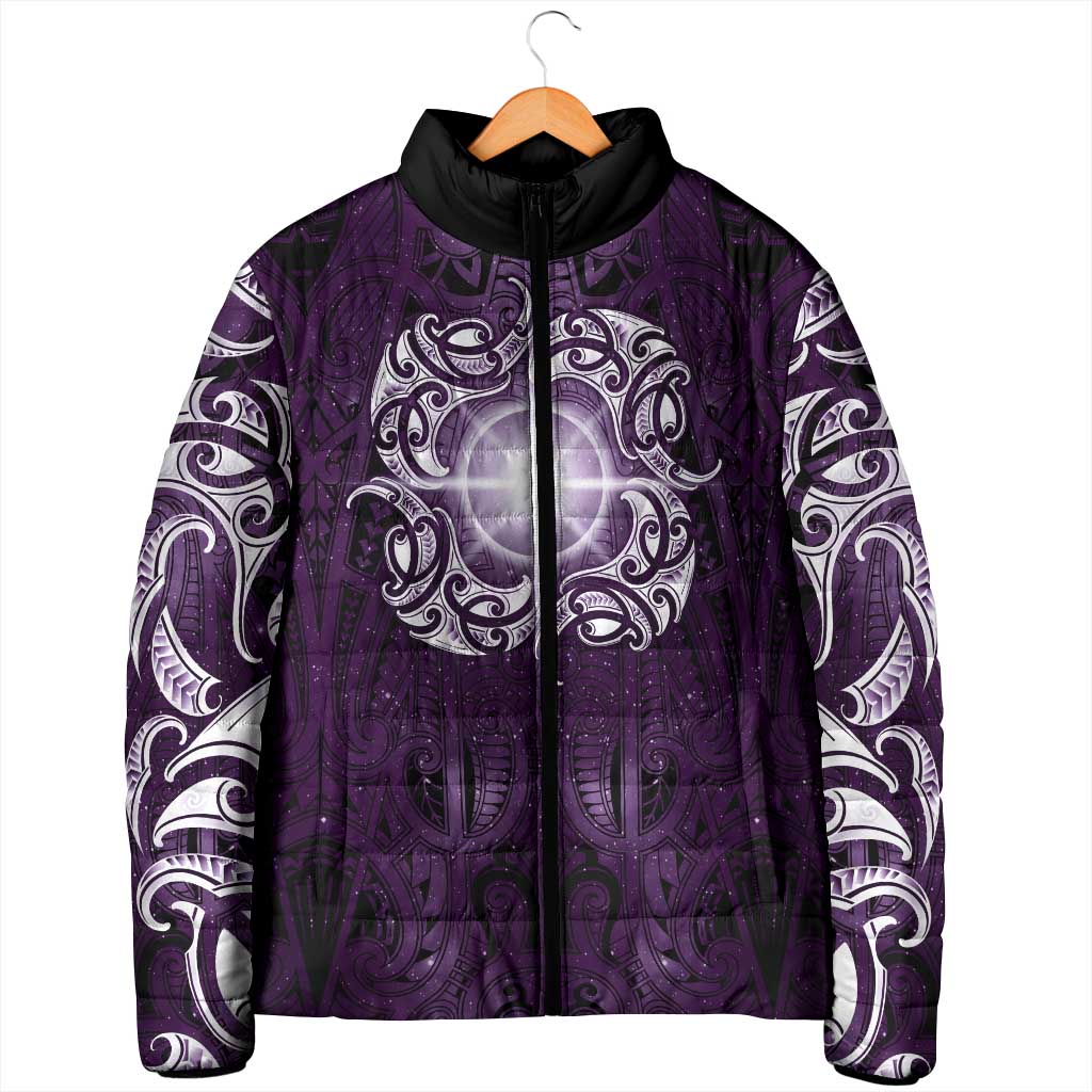 New Zealand Matariki Waipunarangi Padded Jacket Maori Moko Purple Galaxy LT05 - Polynesian Pride