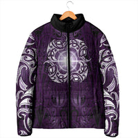 New Zealand Matariki Waipunarangi Padded Jacket Maori Moko Purple Galaxy LT05 - Polynesian Pride