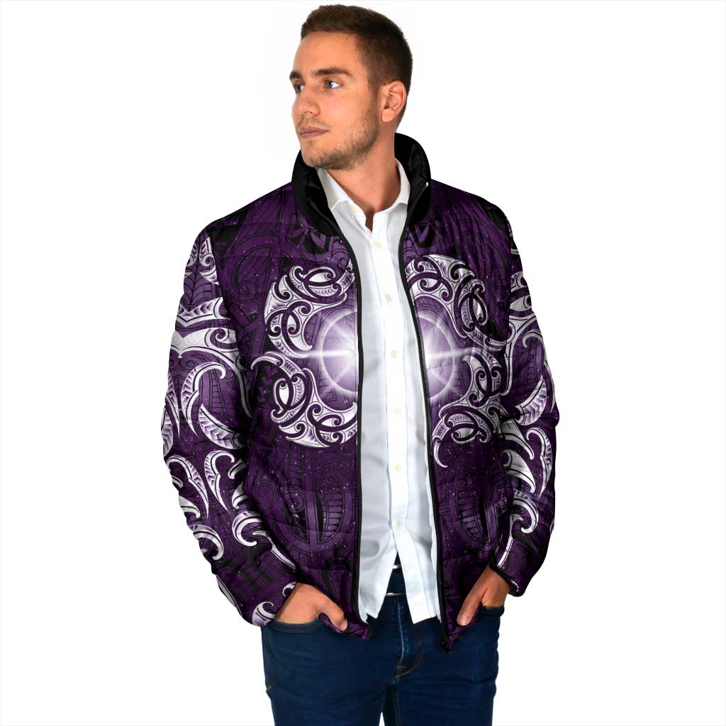 New Zealand Matariki Waipunarangi Padded Jacket Maori Moko Purple Galaxy LT05 - Polynesian Pride