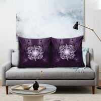 New Zealand Matariki Waipunarangi Pillow Cover Maori Moko Purple Galaxy