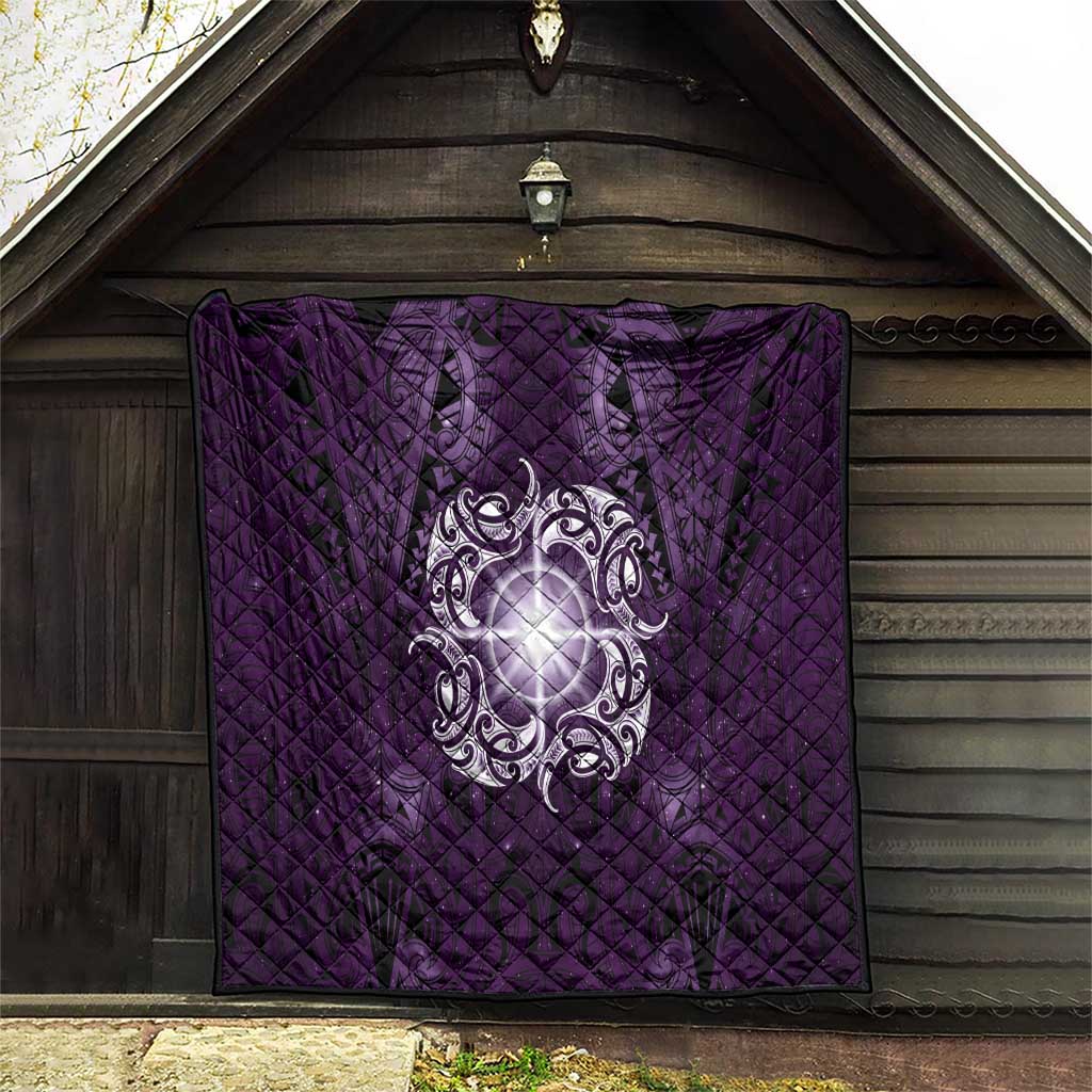 New Zealand Matariki Waipunarangi Quilt Maori Moko Purple Galaxy LT05 - Polynesian Pride