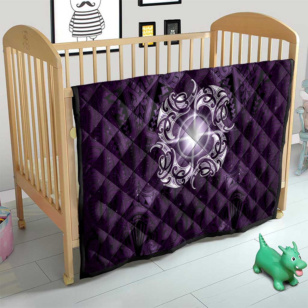 New Zealand Matariki Waipunarangi Quilt Maori Moko Purple Galaxy LT05 - Polynesian Pride
