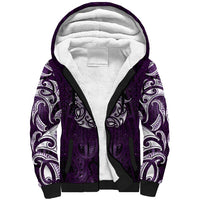 New Zealand Matariki Waipunarangi Sherpa Hoodie Maori Moko Purple Galaxy