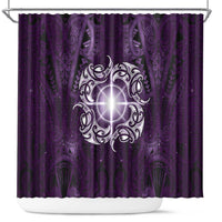New Zealand Matariki Waipunarangi Shower Curtain Maori Moko Purple Galaxy LT05 Purple - Polynesian Pride