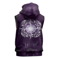New Zealand Matariki Waipunarangi Sleeveless Zip Hoodie Maori Moko Purple Galaxy
