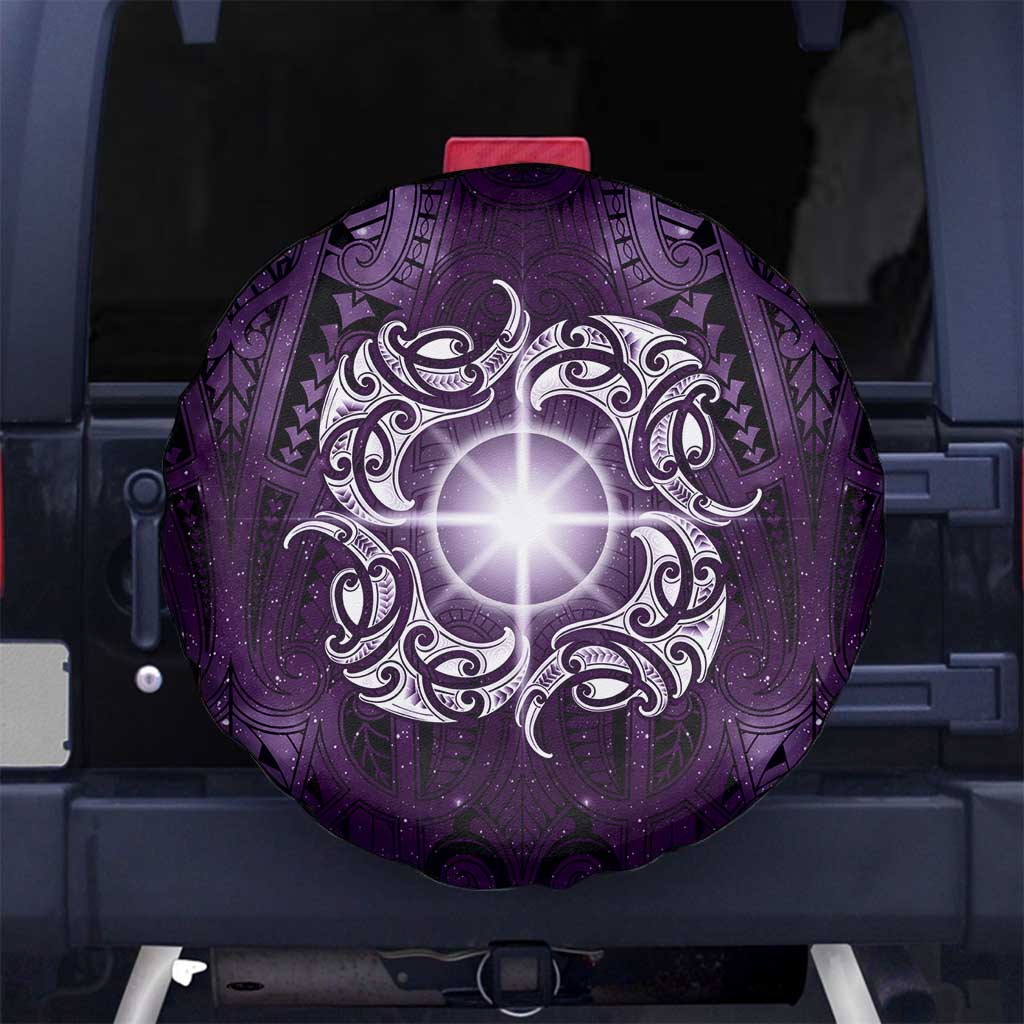 New Zealand Matariki Waipunarangi Spare Tire Cover Maori Moko Purple Galaxy