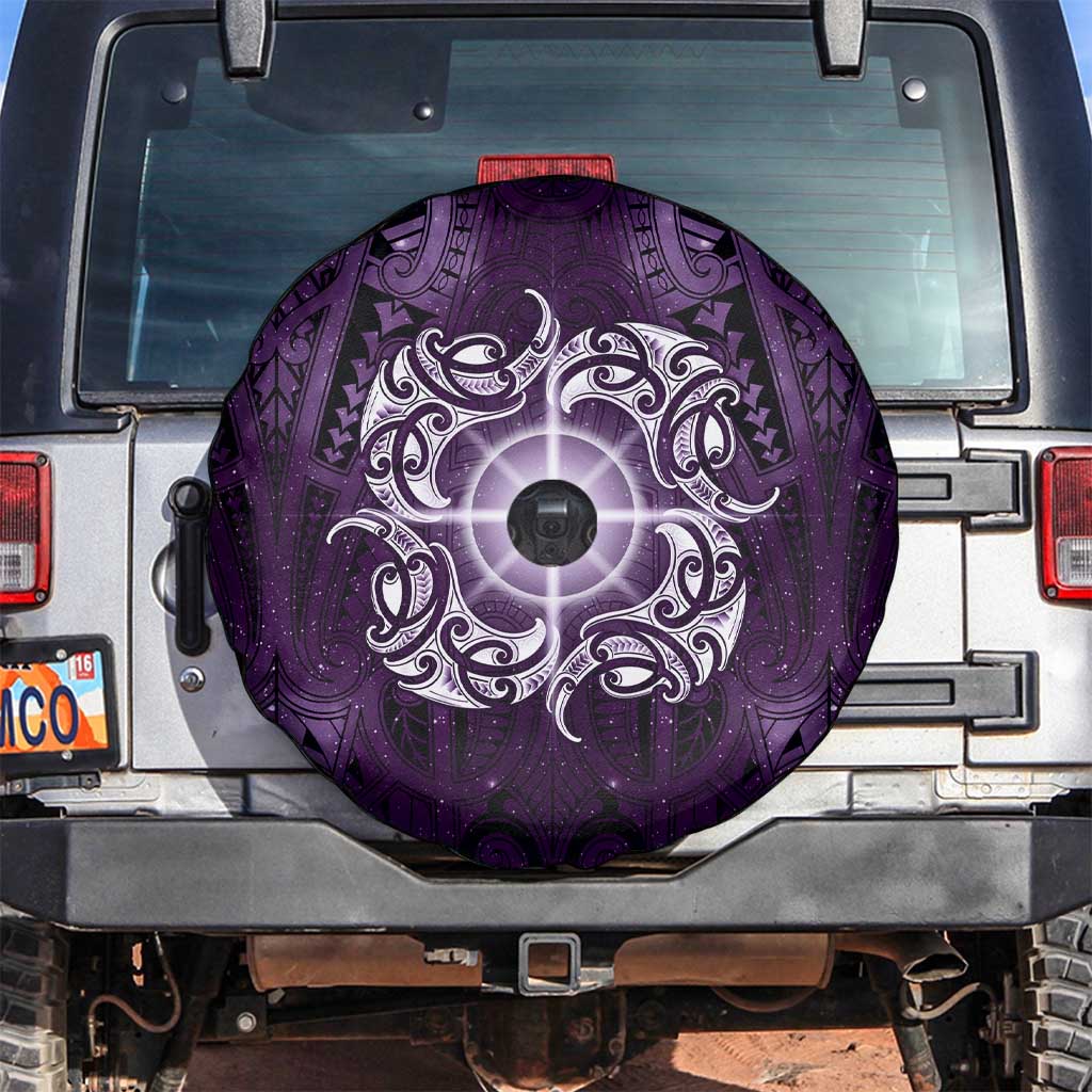 New Zealand Matariki Waipunarangi Spare Tire Cover Maori Moko Purple Galaxy