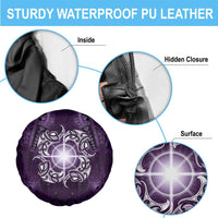 New Zealand Matariki Waipunarangi Spare Tire Cover Maori Moko Purple Galaxy