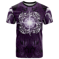 New Zealand Matariki Waipunarangi T Shirt Maori Moko Purple Galaxy LT05 Purple - Polynesian Pride