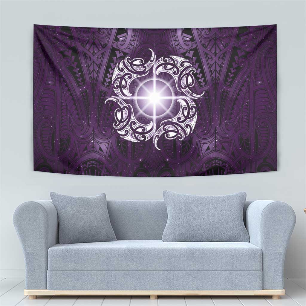 New Zealand Matariki Waipunarangi Tapestry Maori Moko Purple Galaxy LT05 - Polynesian Pride