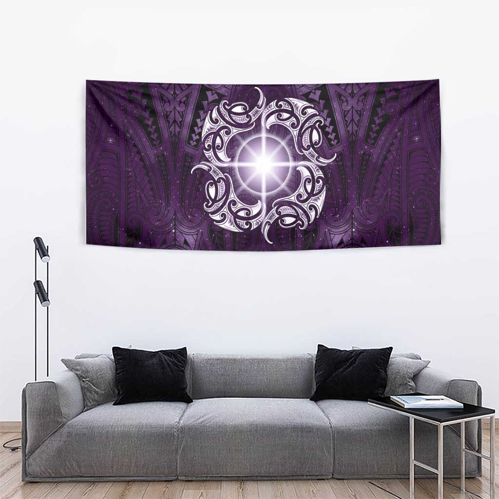 New Zealand Matariki Waipunarangi Tapestry Maori Moko Purple Galaxy LT05 - Polynesian Pride