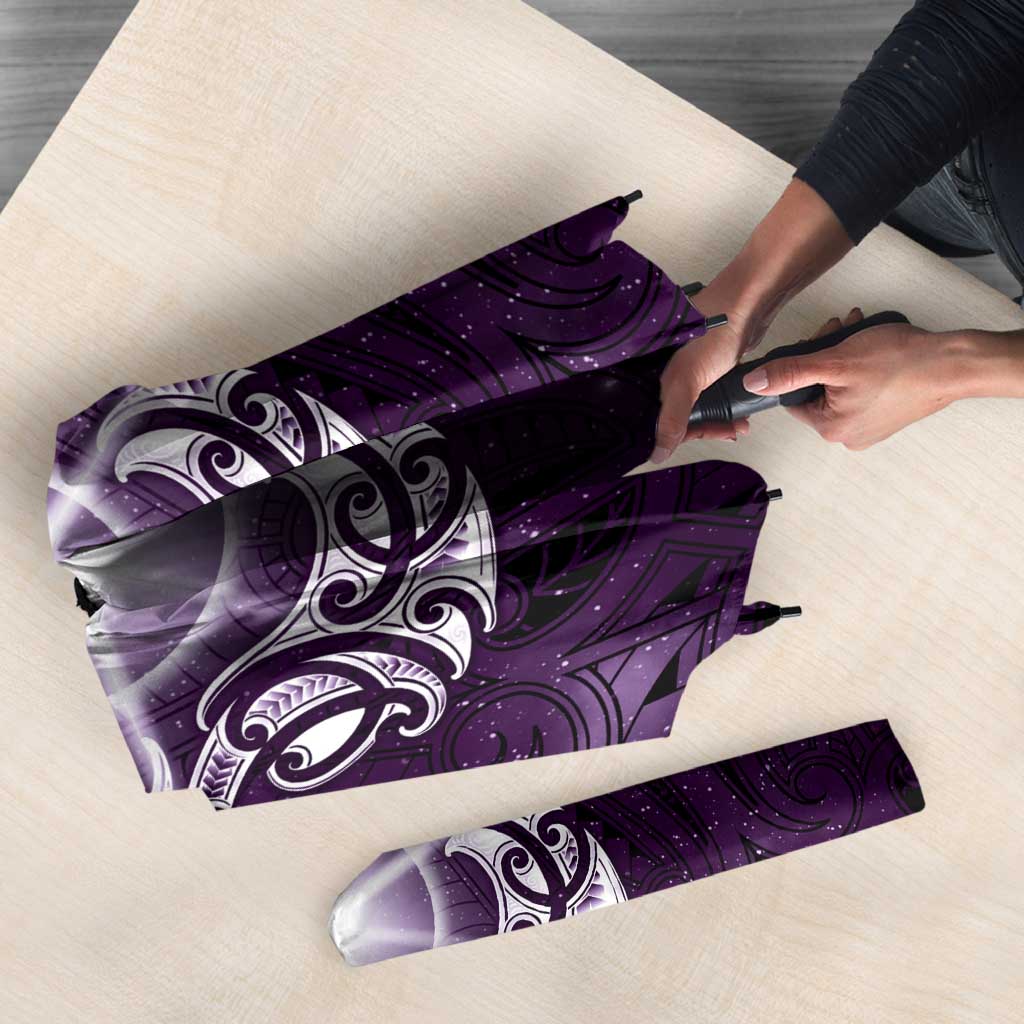 New Zealand Matariki Waipunarangi Umbrella Maori Moko Purple Galaxy LT05 - Polynesian Pride