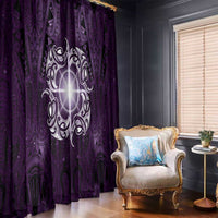 New Zealand Matariki Waipunarangi Window Curtain Maori Moko Purple Galaxy LT05 - Polynesian Pride