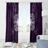 New Zealand Matariki Waipunarangi Window Curtain Maori Moko Purple Galaxy LT05 - Polynesian Pride