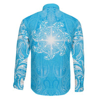 New Zealand Matariki Waiti Family Matching Off Shoulder Short Dress and Hawaiian Shirt Maori Moko Cyan Galaxy LT05 - Polynesian Pride