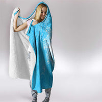 New Zealand Matariki Waiti Hooded Blanket Maori Moko Cyan Galaxy