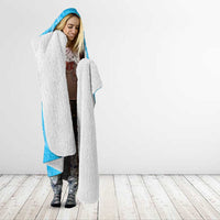 New Zealand Matariki Waiti Hooded Blanket Maori Moko Cyan Galaxy