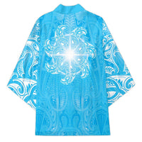 New Zealand Matariki Waiti Kimono Maori Moko Cyan Galaxy