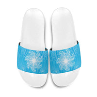New Zealand Matariki Waiti Slide Sandals Maori Moko Cyan Galaxy