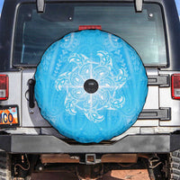 New Zealand Matariki Waiti Spare Tire Cover Maori Moko Cyan Galaxy LT05 Cyan - Polynesian Pride