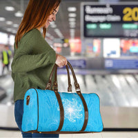 New Zealand Matariki Waiti Travel Bag Maori Moko Cyan Galaxy LT05 - Polynesian Pride